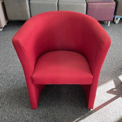 Red Curved Tub Chair