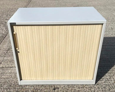 Triumph Grey & Cream Single Door Low Tambour Cabinet