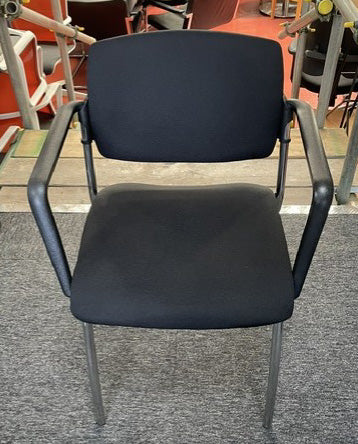 Black Stacking Chair Chrome Leg