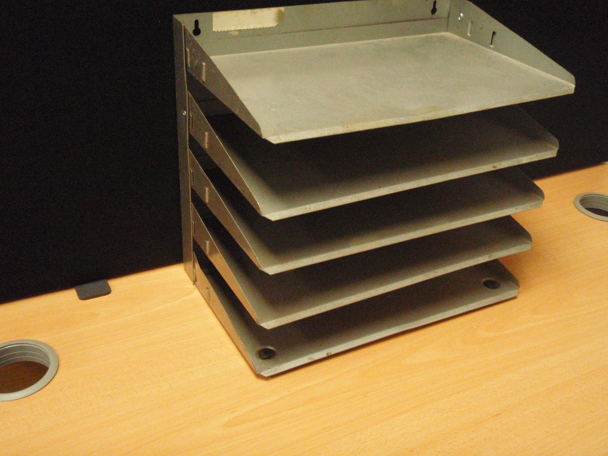 Grey Metal 5 Tier In - Out Tray