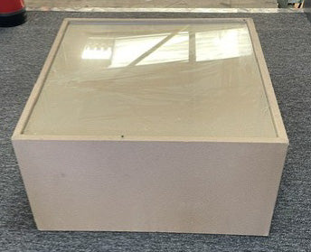 BRS Brown Coffee Table with Glass Top