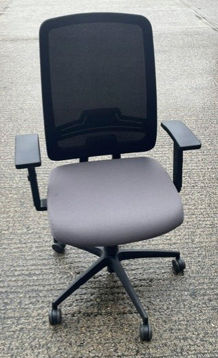 CCEE Design Blizzard Grey Black Mesh Back Task Chair