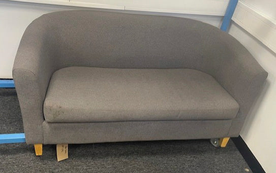 Grey 2 Seater Sofa with Wooden Feet