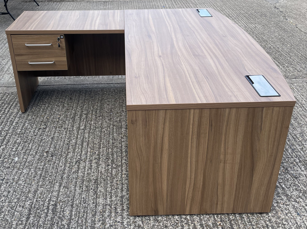 Bow Fronted Executive Desk with Return