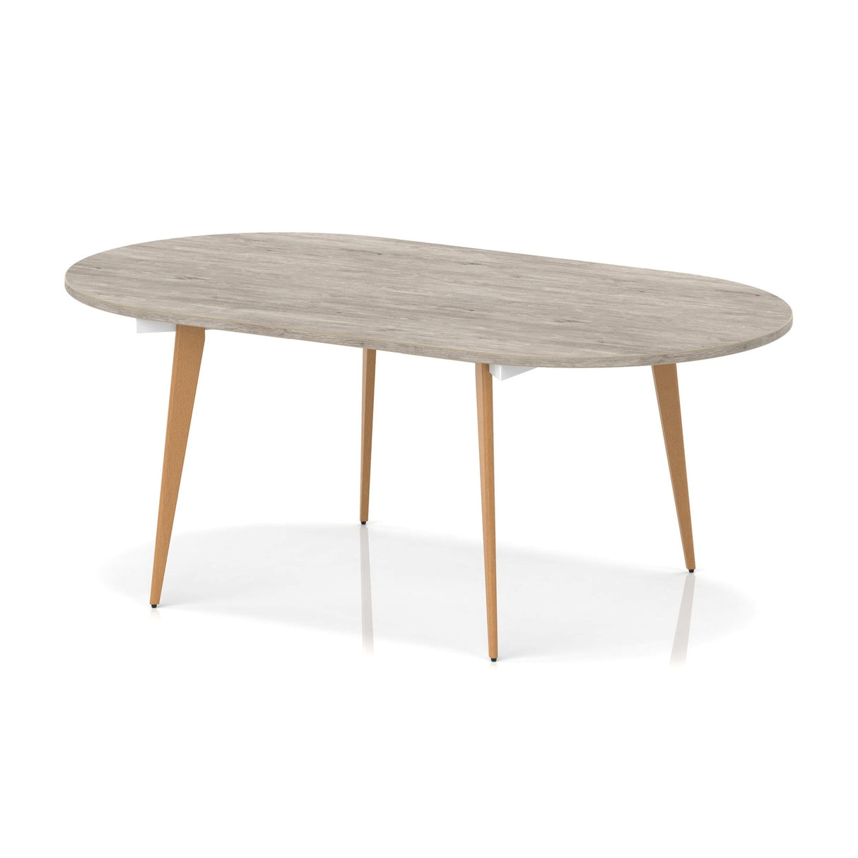 Oval Meeting Table with Wooden Legs
