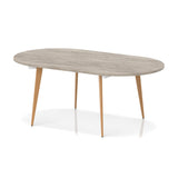Oval Meeting Table with Wooden Legs
