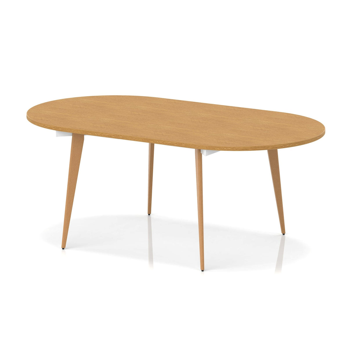 Oval Meeting Table with Wooden Legs