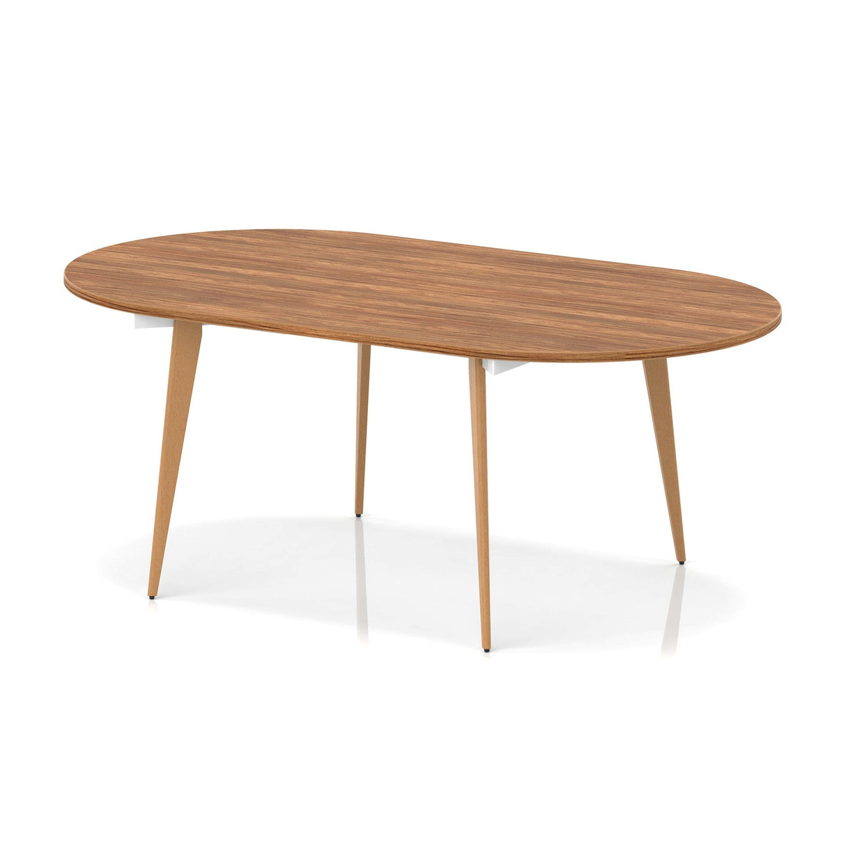 Oval Meeting Table with Wooden Legs
