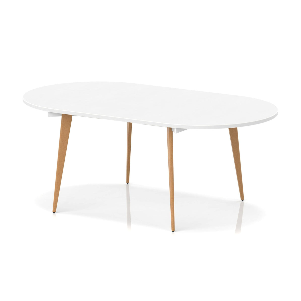 Oval Meeting Table with Wooden Legs
