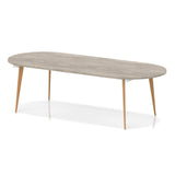 Oval Meeting Table with Wooden Legs