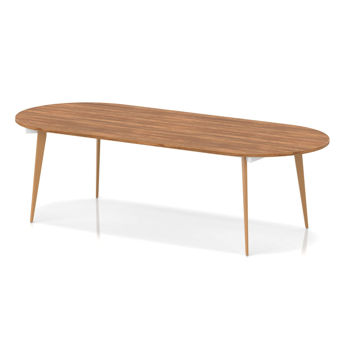 Oval Meeting Table with Wooden Legs