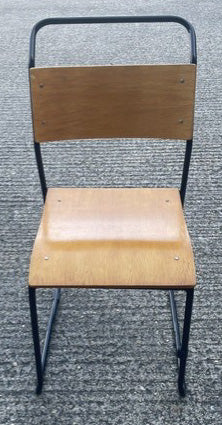 Wooden & Black Frame Stacking Chair