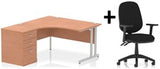 Bundle Deal - Crescent Desk + Desk High Pedestal & Chair (dyn)