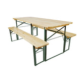 Wooden Trestle Table & Benches