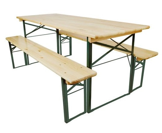 Wooden Folding Table & Benches