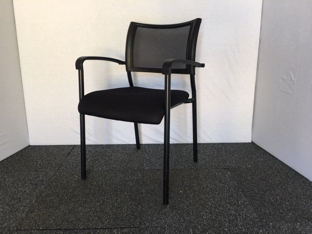 Black Framed Mesh Back Meeting Chair