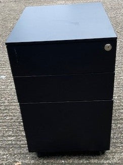 Metal Under Desk Mobile Pedestal Black