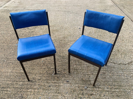 Blue Padded Stacking Chair