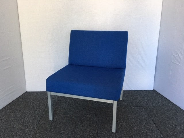 Blue Reception Seating Grey Frame