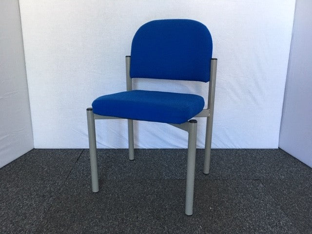 Blue & Silver Frame Stacking Chair