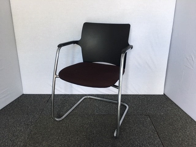 Connection Brown & Chrome Cantilever Chair