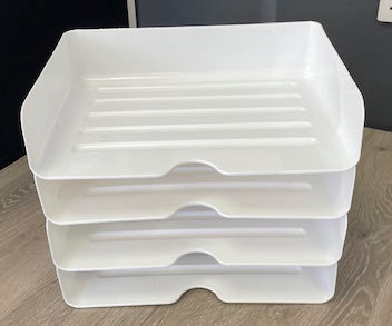 White 4 Tier Landscape In Out Tray