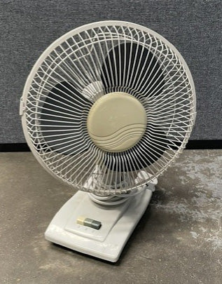 Cream & Dark Grey Small Desk Top Fan