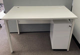 Bench White Single Desk