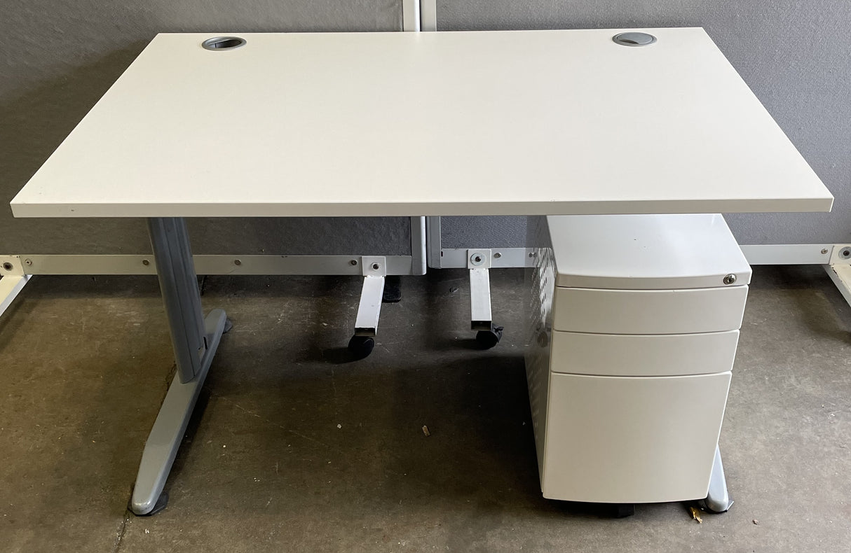 Straight 1200 Desk + Mobile Pedestal