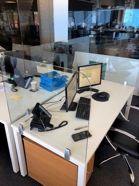 Glass Desk Top Virus Screens