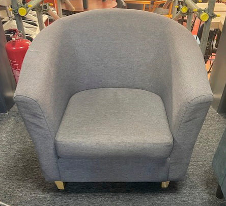 Grey Tub Chair with Wooden Feet