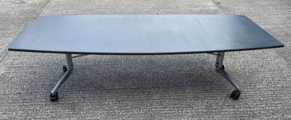 Dark Grey Barrel Shape Folding Meeting Table 2600 x 1100