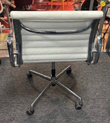 White Leather Ribbed Operator Chair