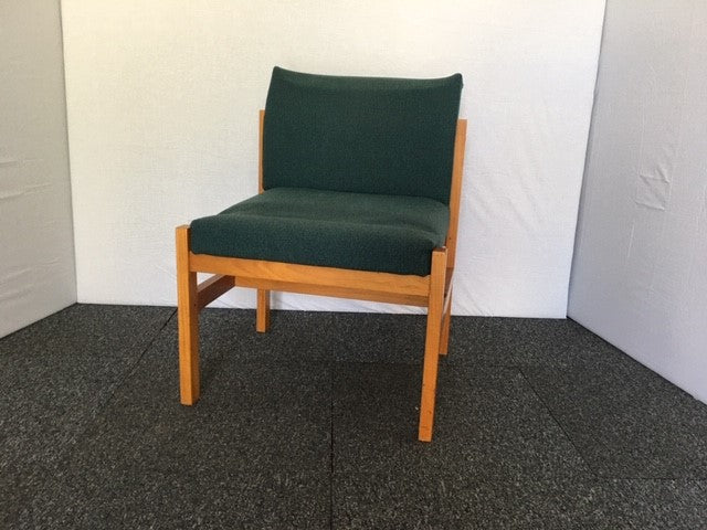 Green & Wooden Waiting Room Chair