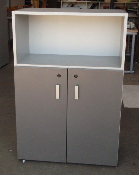 Grey Low Open Top cabinet with Grey Doors