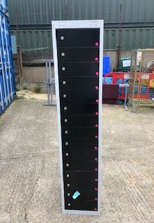 Grey and Black 15 Door Security Lockers