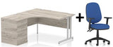 Bundle Deal - Crescent Desk + Desk High Pedestal & Chair (dyn)