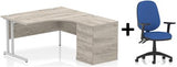 Bundle Deal - Crescent Desk + Desk High Pedestal & Chair (dyn)