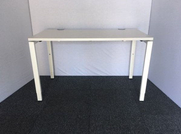 Haworth White Bench Desk Height Adjustable Legs