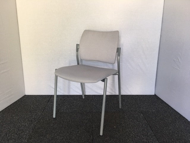 Ice Grey Upholstered Stacking Chair