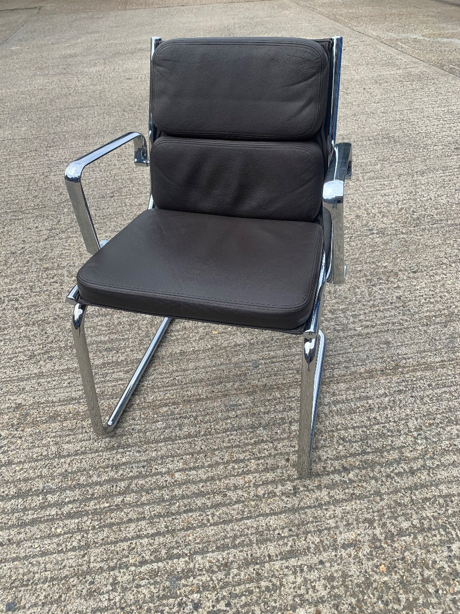 Italian Brown Padded Side Chair