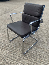 Italian Brown Padded Side Chair