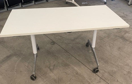 Kush Flip Top Table White/Silver Frame