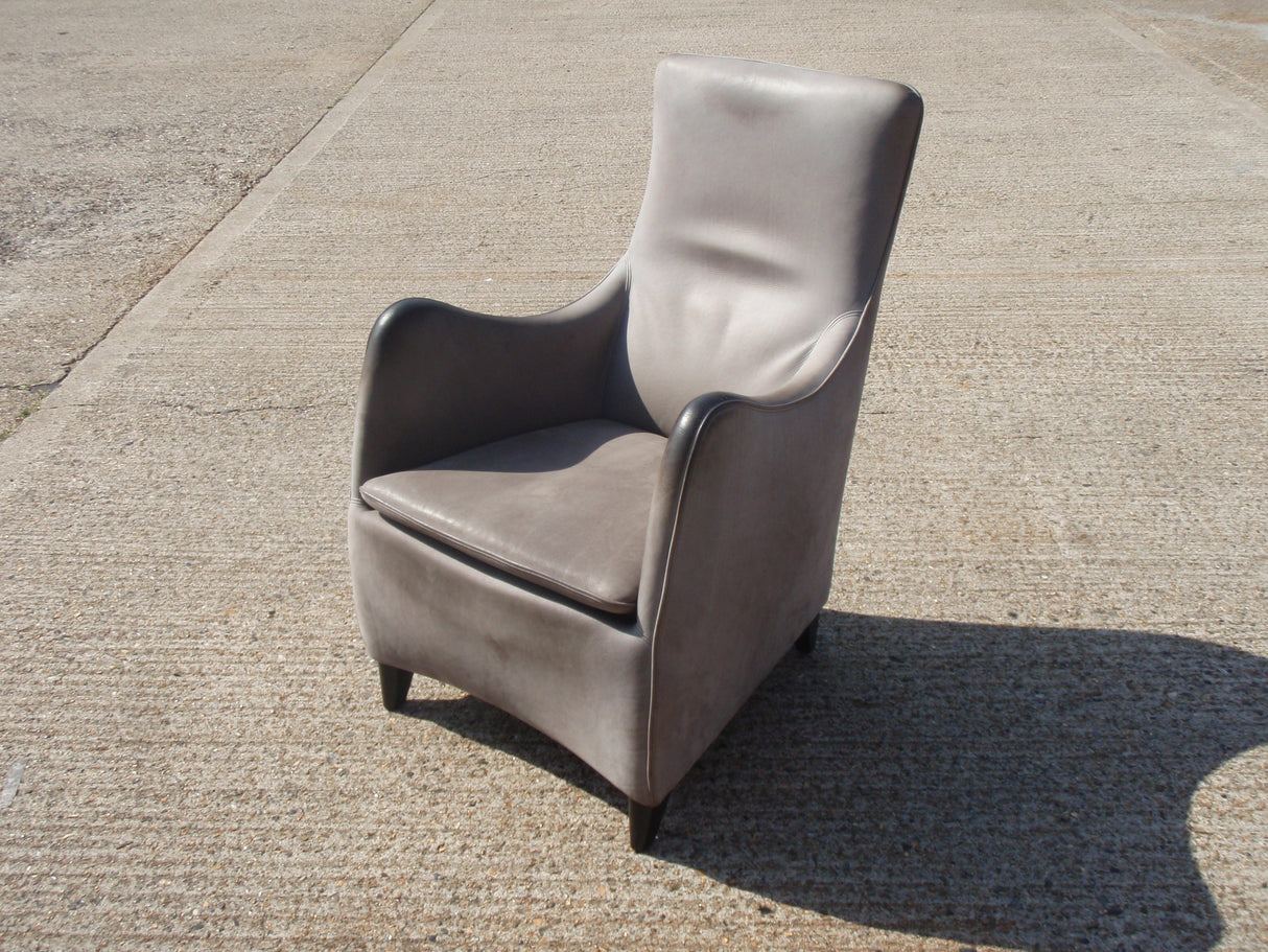Grey Leather Reception Chairs