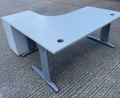 Crescent Desk + 600mmD Desk High Pedestal