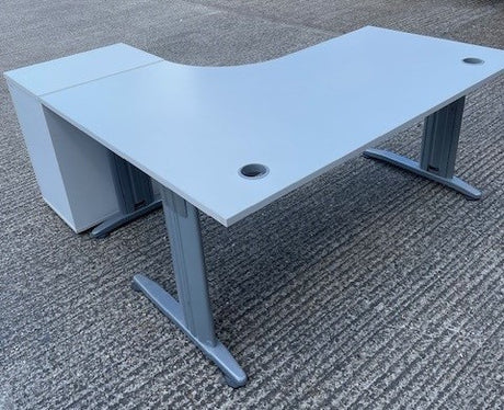 Crescent Desk + 600mmD Desk High Pedestal