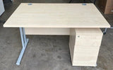 Rectangular Desk + Pedestal Maple