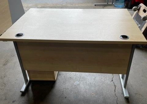 Rectangular Desk + Pedestal Maple