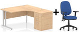 Bundle Deal - Crescent Desk + Desk High Pedestal & Chair (dyn)