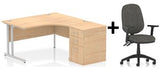 Bundle Deal - Crescent Desk + Desk High Pedestal & Chair (dyn)
